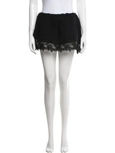 Pre-owned Helsa Lace Pattern Mini Skirt W/ Tags In Black
