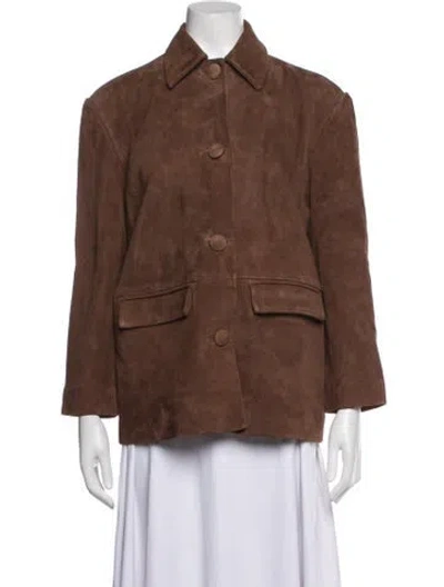 Pre-owned Helsa Leather Coat In Brown