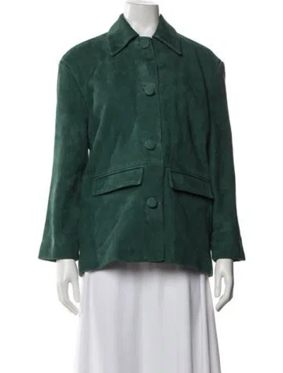Pre-owned Helsa Leather Evening Jacket In Green