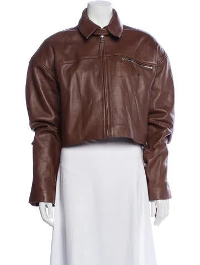 Pre-owned Helsa Leather Jacket In Brown