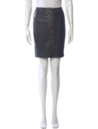 Pre-owned Helsa Leather Mini Skirt In Gray