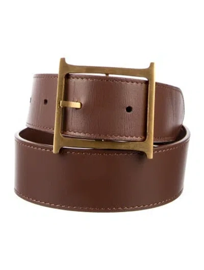Pre-owned Helsa Leather Waist Belt In Brown