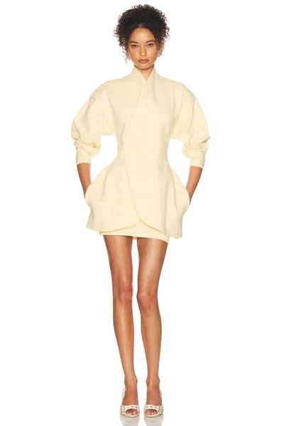 Helsa Lettie Knit Blazer Dress In Yellow