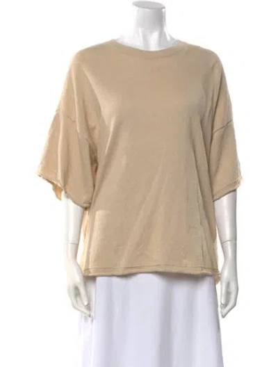 Pre-owned Helsa Linen Bateau Neckline Sweater In Neutral