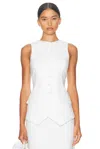 Helsa Linen Button Tunic In Natural White