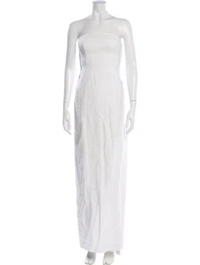 Pre-owned Helsa Linen Long Dress In White