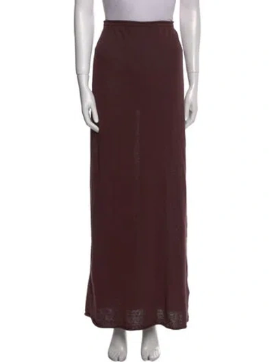 Pre-owned Helsa Linen Long Skirt In Burgundy