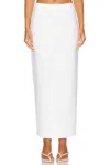 Helsa Linen Maxi Skirt In Natural White