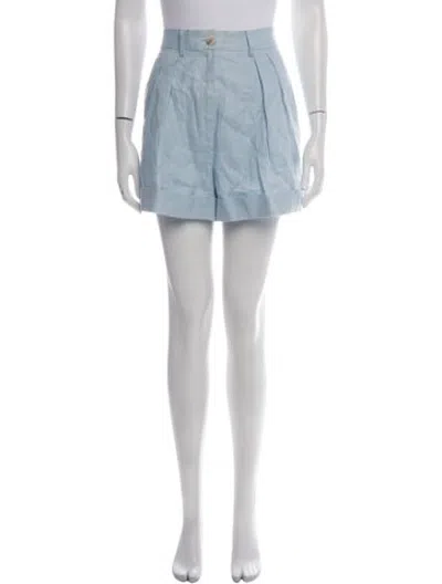 Pre-owned Helsa Linen Mini Shorts In Blue