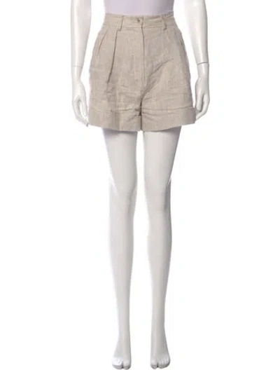 Pre-owned Helsa Linen Mini Shorts In Neutral