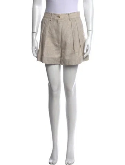 Pre-owned Helsa Linen Mini Shorts In Neutrals