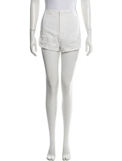 Pre-owned Helsa Linen Mini Shorts In White