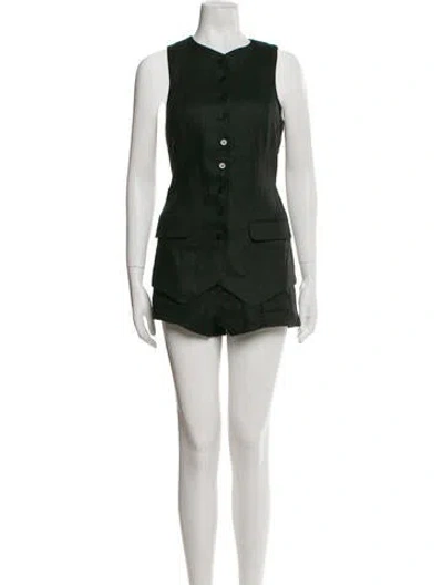 Pre-owned Helsa Linen Short Set In Black