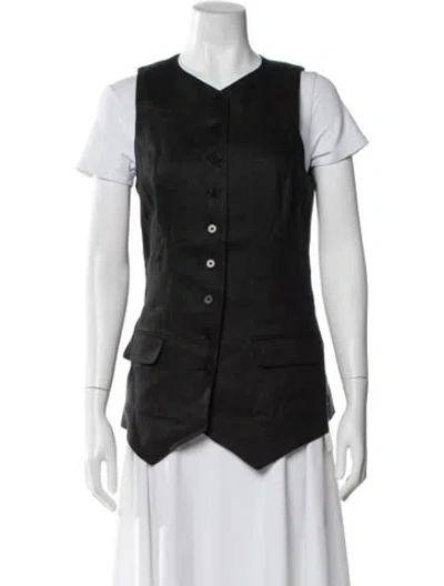 Pre-owned Helsa Linen Vest In Black