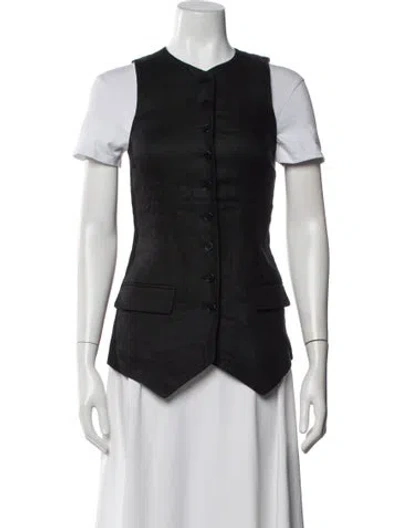 Pre-owned Helsa Linen Vest In Black