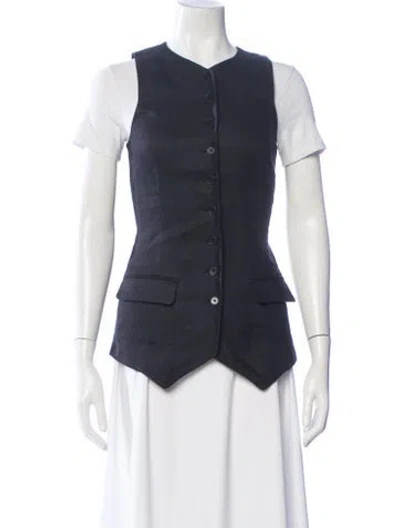 Pre-owned Helsa Linen Vest In Blue