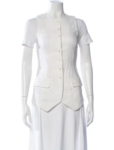 Pre-owned Helsa Linen Vest In White