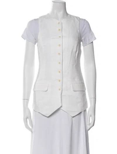 Pre-owned Helsa Linen Vest In White