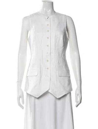 Pre-owned Helsa Linen Vest In White