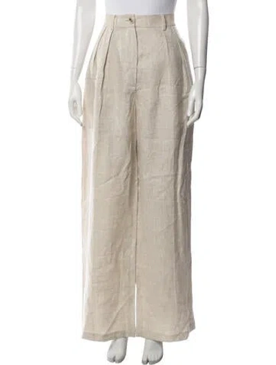 Pre-owned Helsa Linen Wide Leg Pants In Blue