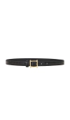 Helsa Logo Mini Waist Belt In Black Croco & Gold