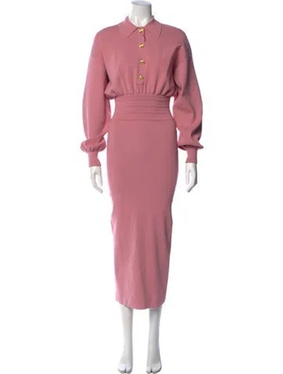 Pre-owned Helsa Long Dress In Pink