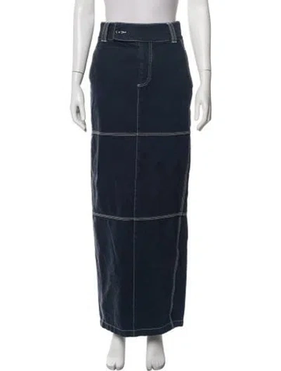 Pre-owned Helsa Long Skirt In Blue