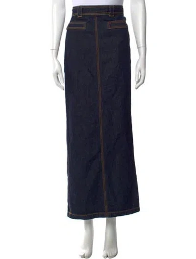 Pre-owned Helsa Long Skirt In Blue