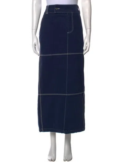 Pre-owned Helsa Long Skirt In Blue