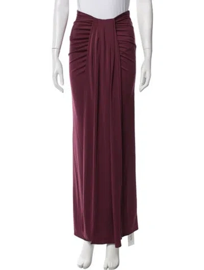 Pre-owned Helsa Long Skirt In Burgundy