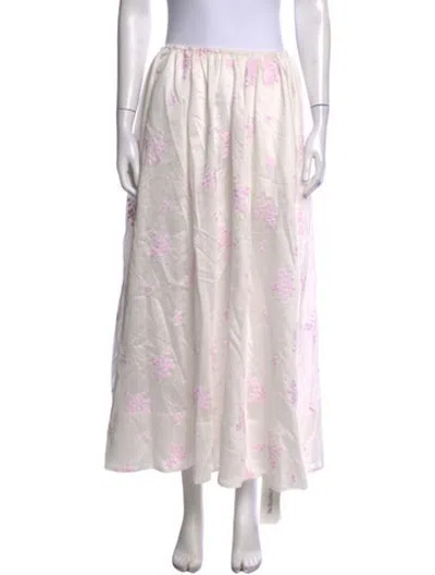 Pre-owned Helsa Long Skirt In White