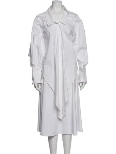 Pre-owned Helsa Long Sleeve Button-up Top In White