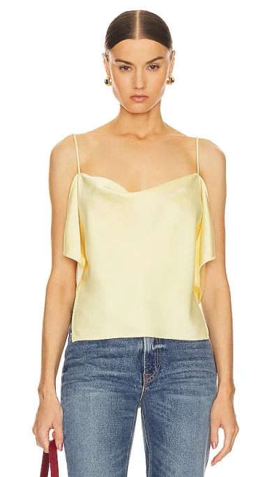 Helsa Luna Cowl Top In Pale Yellow