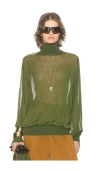 Helsa Madeira Turtleneck In Green