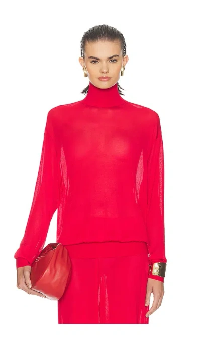 Helsa Madeira Turtleneck In Red