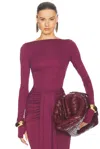 Helsa Matte Jersey Long Sleeve Top In Cabernet