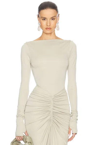 Helsa Matte Jersey Long Sleeve Top In Elm