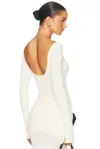 Shop Helsa Matte Jersey Long Sleeve Top In Swiss Cream