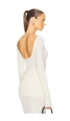 Helsa Matte Jersey Long Sleeve Top In Swiss Cream