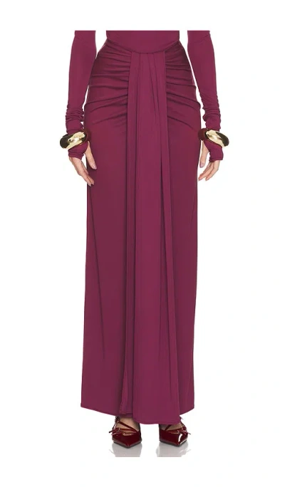 HELSA MATTE JERSEY LONG WRAP SKIRT