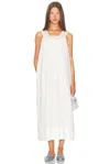 Helsa Midi Dress With Lace In White