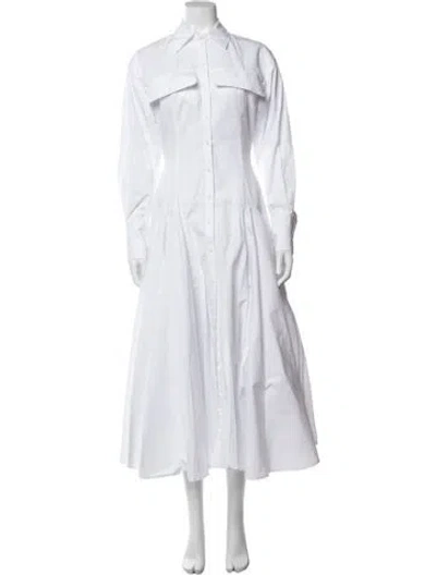 Pre-owned Helsa Midi Length Dress In White