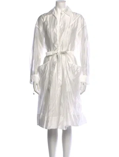 Pre-owned Helsa Midi Length Dress In White