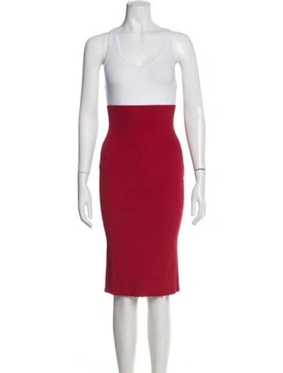 Pre-owned Helsa Midi Length Skirt In Red
