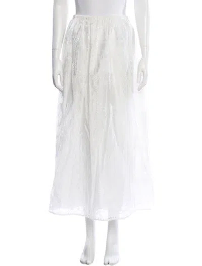 Pre-owned Helsa Midi Length Skirt In White