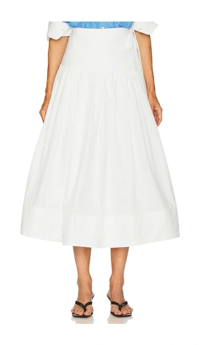 Helsa Midi Wrap Skirt In White