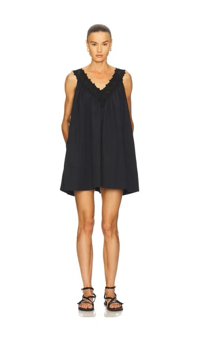 Helsa Mini Dress With Lace In Black