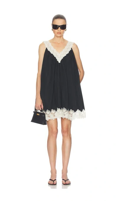 Helsa Mini Dress With Lace In Black