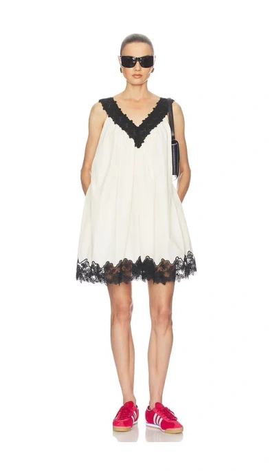 Helsa Mini Dress With Lace In Black