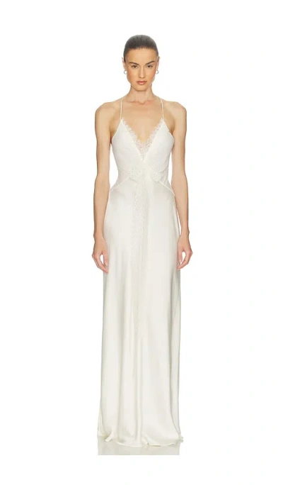 Helsa Mix Media Slip Dress In White